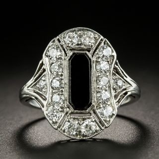 Art Deco Onyx and Diamond Dinner Ring - 2