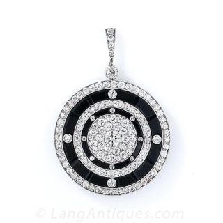 Art Deco Onyx and Diamond Locket