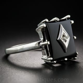 Art Deco Onyx and Diamond Ring