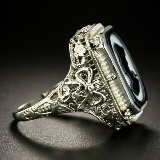 Art Deco Onyx Cameo Ring