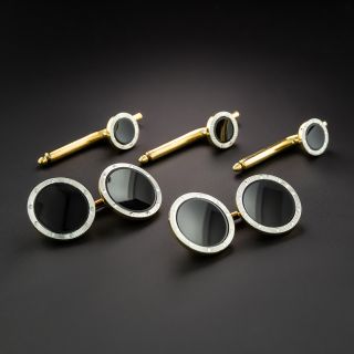 Art Deco Onyx Cufflink and Stud Set by Carter & Gough - 2
