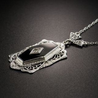 Art Deco Onyx Diamond Pendant