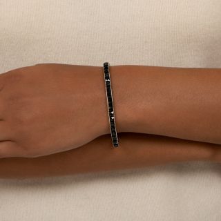 Art Deco Onyx Line Bracelet