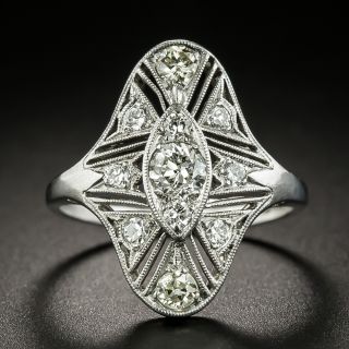 Art Deco Openwork Diamond Dinner Ring - 2