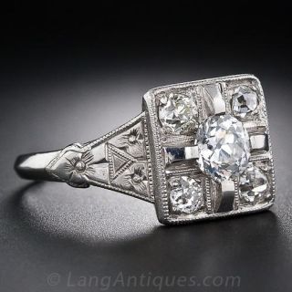 Art Deco Palladium and Diamond Ring