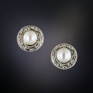 Vintage Pearl Ear Studs - 1