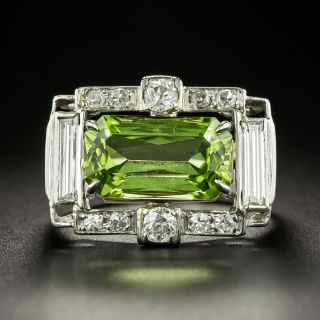 Art Deco Peridot and Diamond Ring - 2