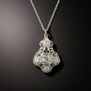 Art Deco Petite Diamond Pendant - 1