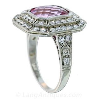 Art Deco Pink Tourmaline Ring