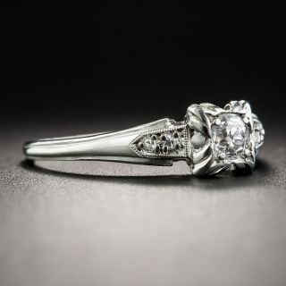 Art Deco Platinum .24 Carat Diamond Engagement Ring by Dinhofer Brothers