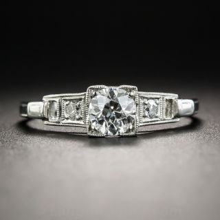 Art Deco Platinum .35 Carat Diamond Engagement Ring by Traube-Orange Blossom