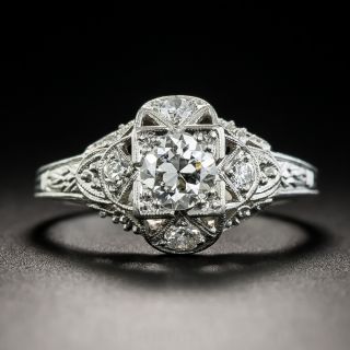 Art Deco Platinum .45 Carat Diamond Engagement Ring