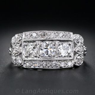 Art Deco Platinum and Diamond Band Ring