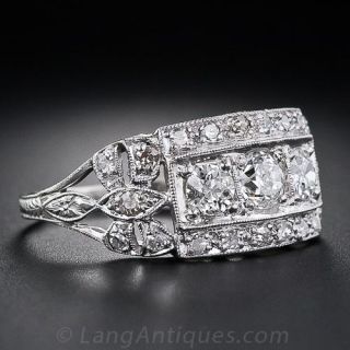 Art Deco Platinum and Diamond Band Ring