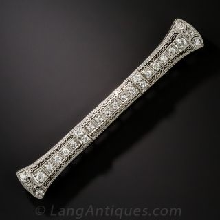 Art Deco Platinum and Diamond Bar Pin 