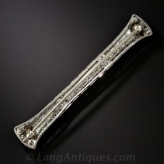 Art Deco Platinum and Diamond Bar Pin 