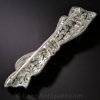 Art Deco Platinum and Diamond Bow Brooch