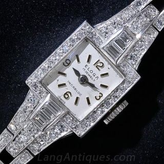 Art Deco Platinum and Diamond Bracelet Watch