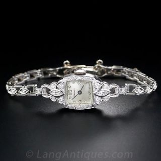 Art Deco Platinum and Diamond Bracelet Watch