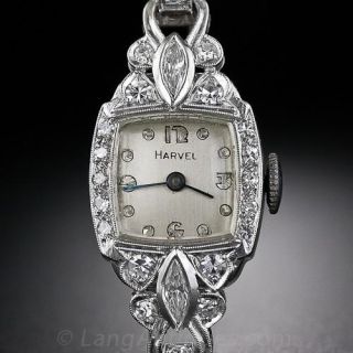Art Deco Platinum and Diamond Bracelet Watch