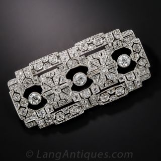 Art Deco Platinum and Diamond Brooch - 2