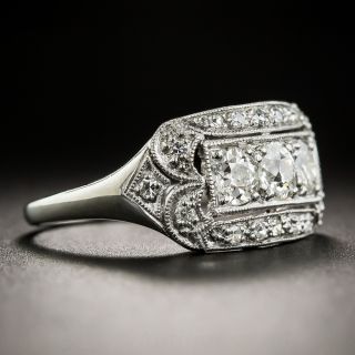 Art Deco Platinum and Diamond Cigar Band Style Ring 