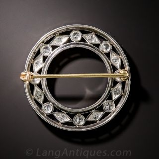 Art Deco Platinum and Diamond Circle Pin