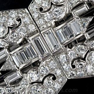 Art Deco Platinum and Diamond Clip/Brooch Combo