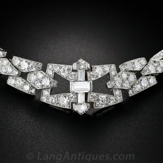 Art Deco Platinum and Diamond Convertible Necklace