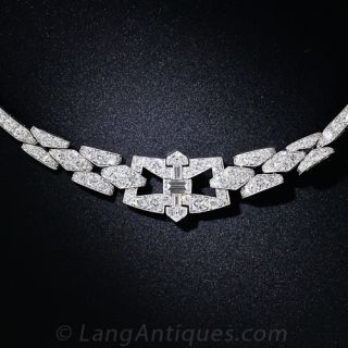Art Deco Platinum and Diamond Convertible Necklace