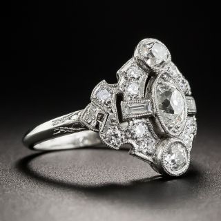 Art Deco Platinum and Diamond Dinner Ring