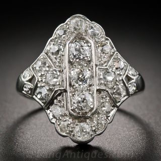 Art Deco Platinum and Diamond Dinner Ring - 1