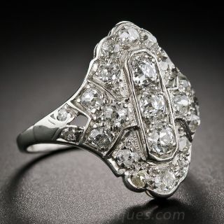 Art Deco Platinum and Diamond Dinner Ring