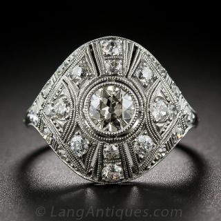 Art Deco Platinum and  Diamond Dome Ring