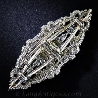 Art Deco Platinum and Diamond Double-Clip Brooch