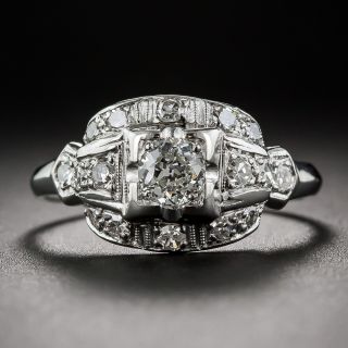 Art Deco Platinum and  Diamond Engagement Ring