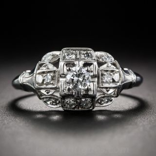 Art Deco Platinum and Diamond Engagement Ring