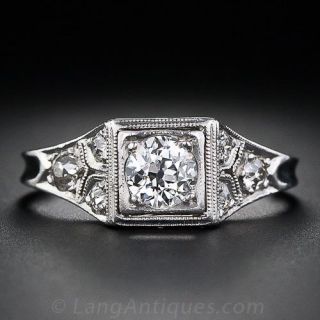 Art Deco Platinum and Diamond Engagement Ring