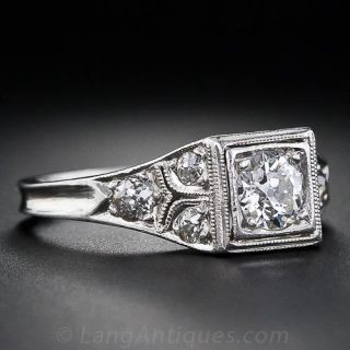 Art Deco Platinum and Diamond Engagement Ring