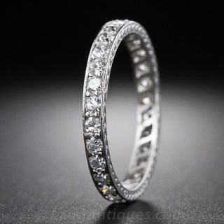Art Deco Platinum and Diamond Eternity Band