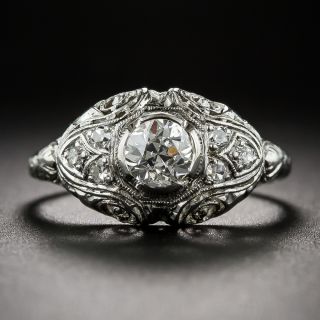 Art Deco Platinum and Diamond Filigree Ring