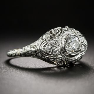 Art Deco Platinum and Diamond Filigree Ring