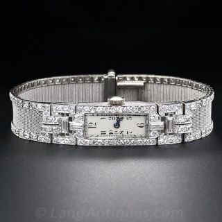 Art Deco Platinum and Diamond Lady's Bracelet Watch