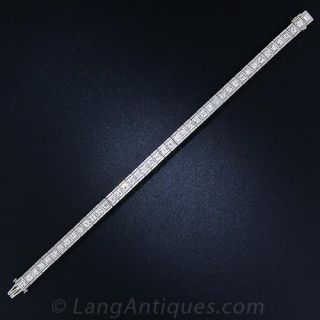 Art Deco Platinum and Diamond Line Bracelet