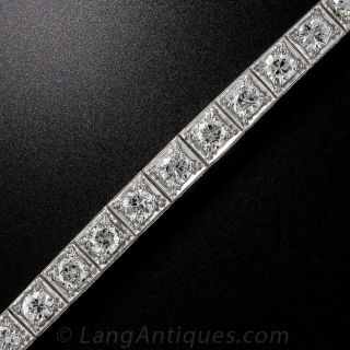 Art Deco Platinum and Diamond Line Bracelet