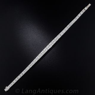 Art Deco Platinum and Diamond Line Bracelet
