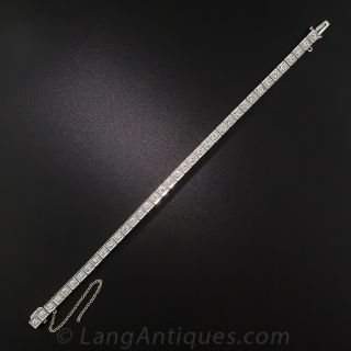 Art Deco Platinum and Diamond Line Bracelet 