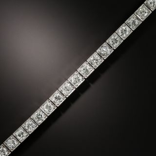 Art Deco Platinum and Diamond Line Bracelet