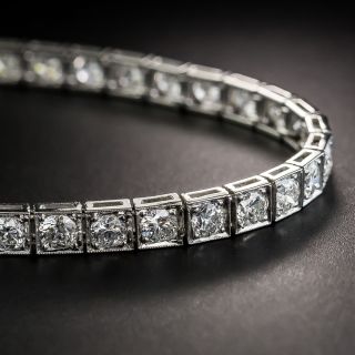 Art Deco Platinum and Diamond Line Bracelet