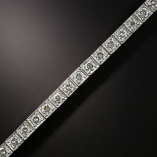 Art Deco Platinum and Diamond Line Bracelet